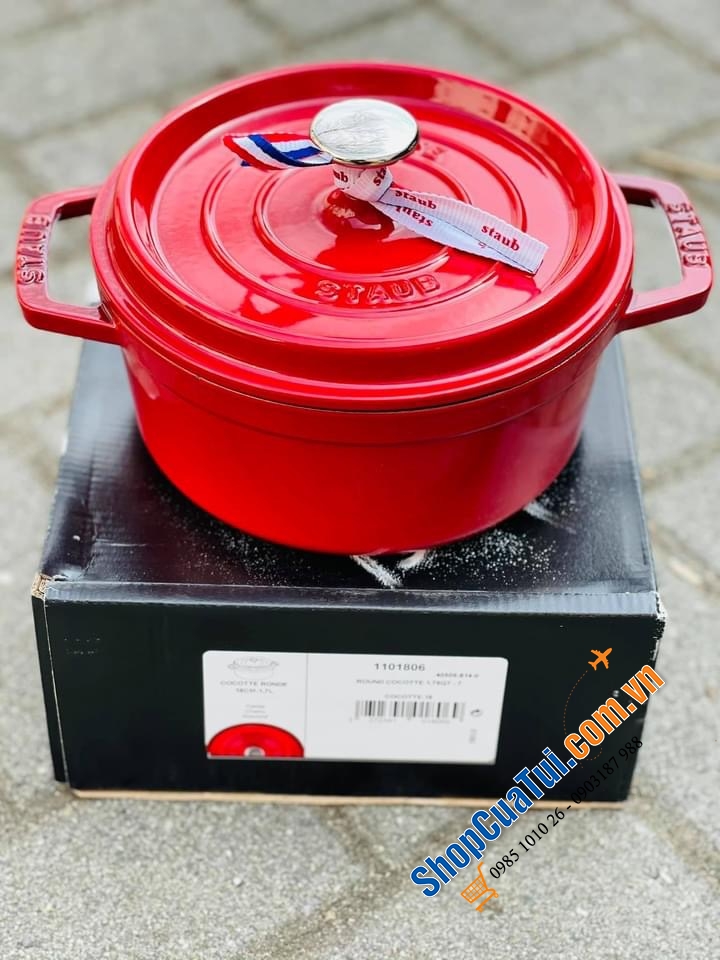 NỒI GANG STAUB ĐỎ CHERY 18 CM 1,7 LIT
