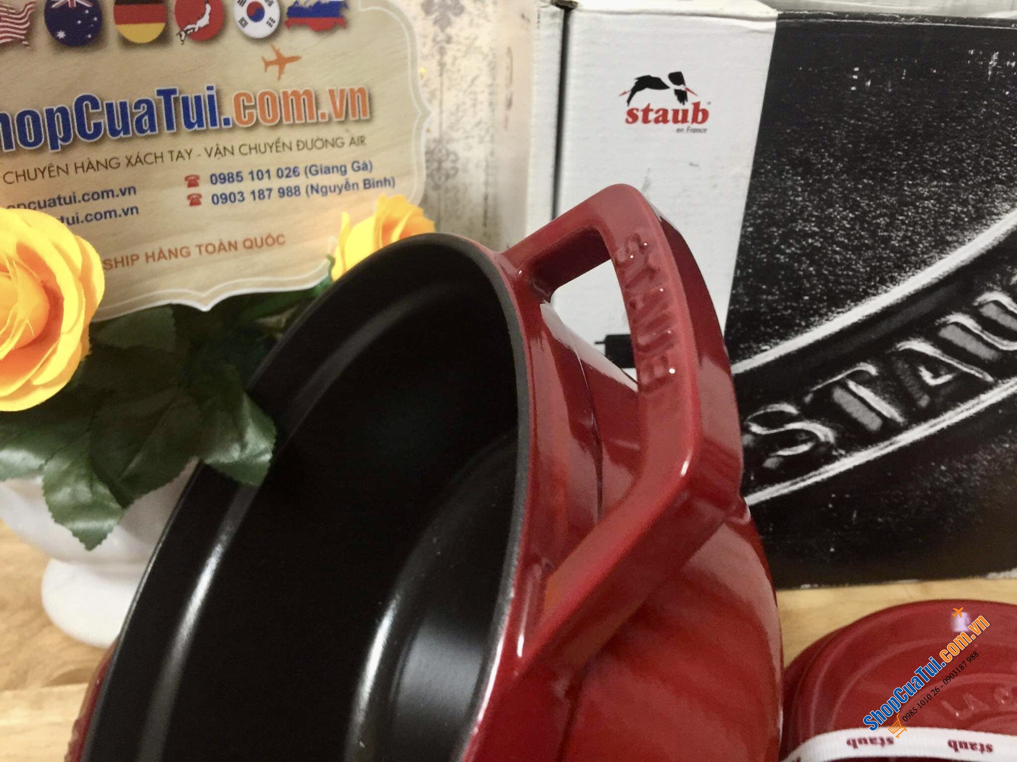 NỒI GANG STAUB ĐỎ CHERY 18 CM 1,7 LIT