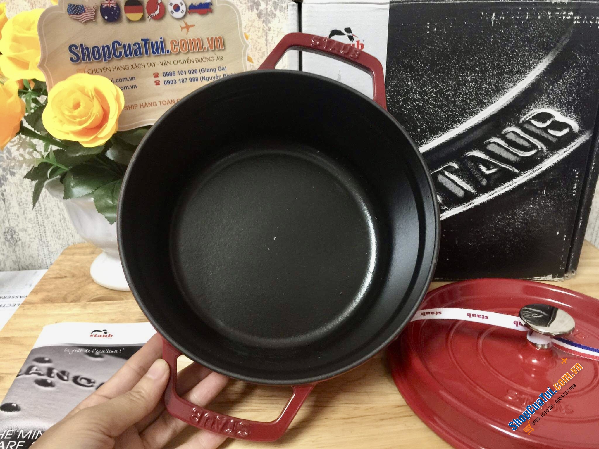 NỒI GANG STAUB ĐỎ CHERY 18 CM 1,7 LIT