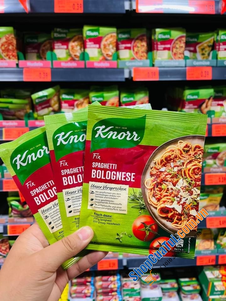 Gói gia vị Mỳ Spaghetty Ý của Knorr Đức.