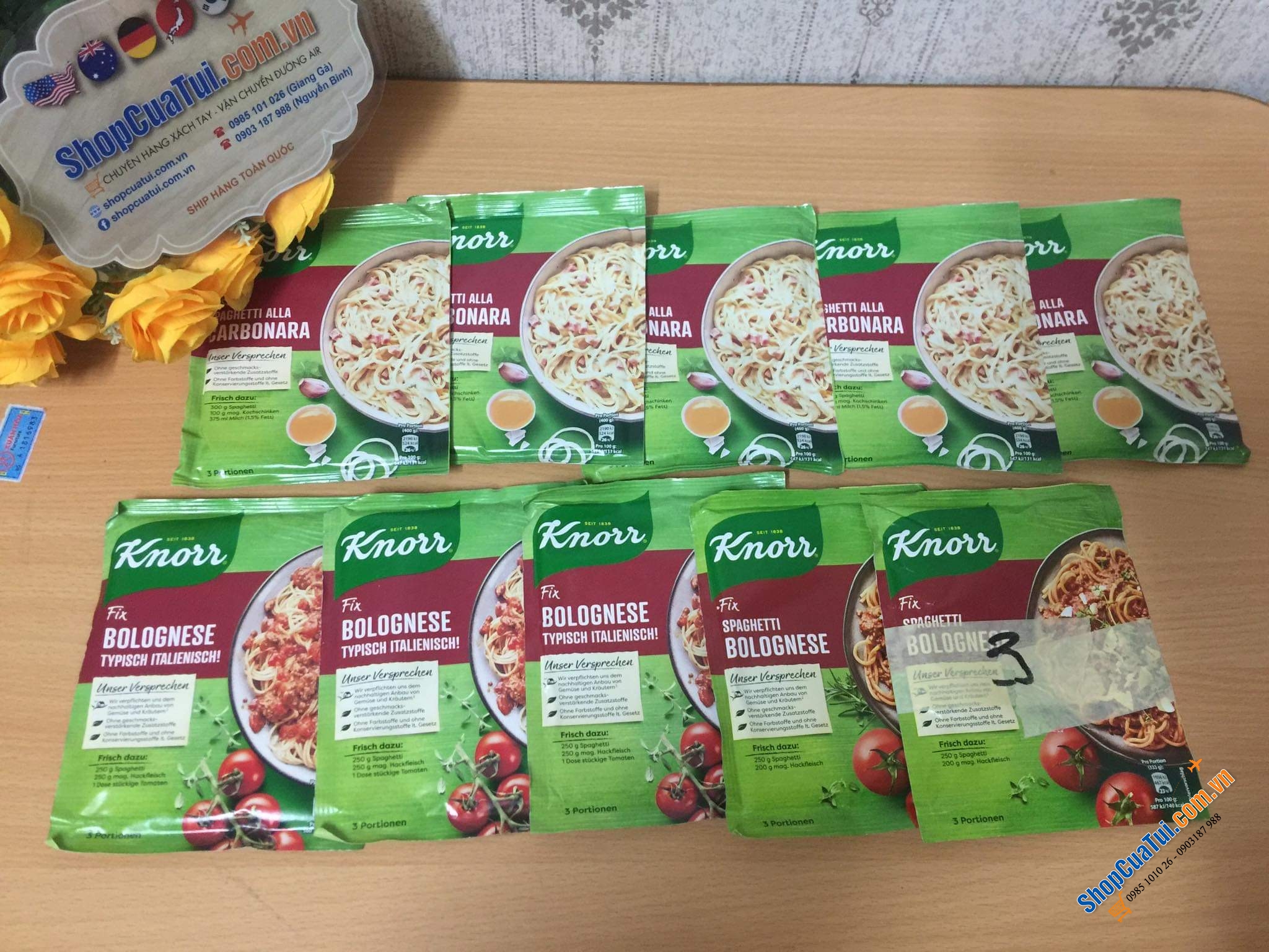 Gói gia vị Mỳ Spaghetty Ý của Knorr Đức.