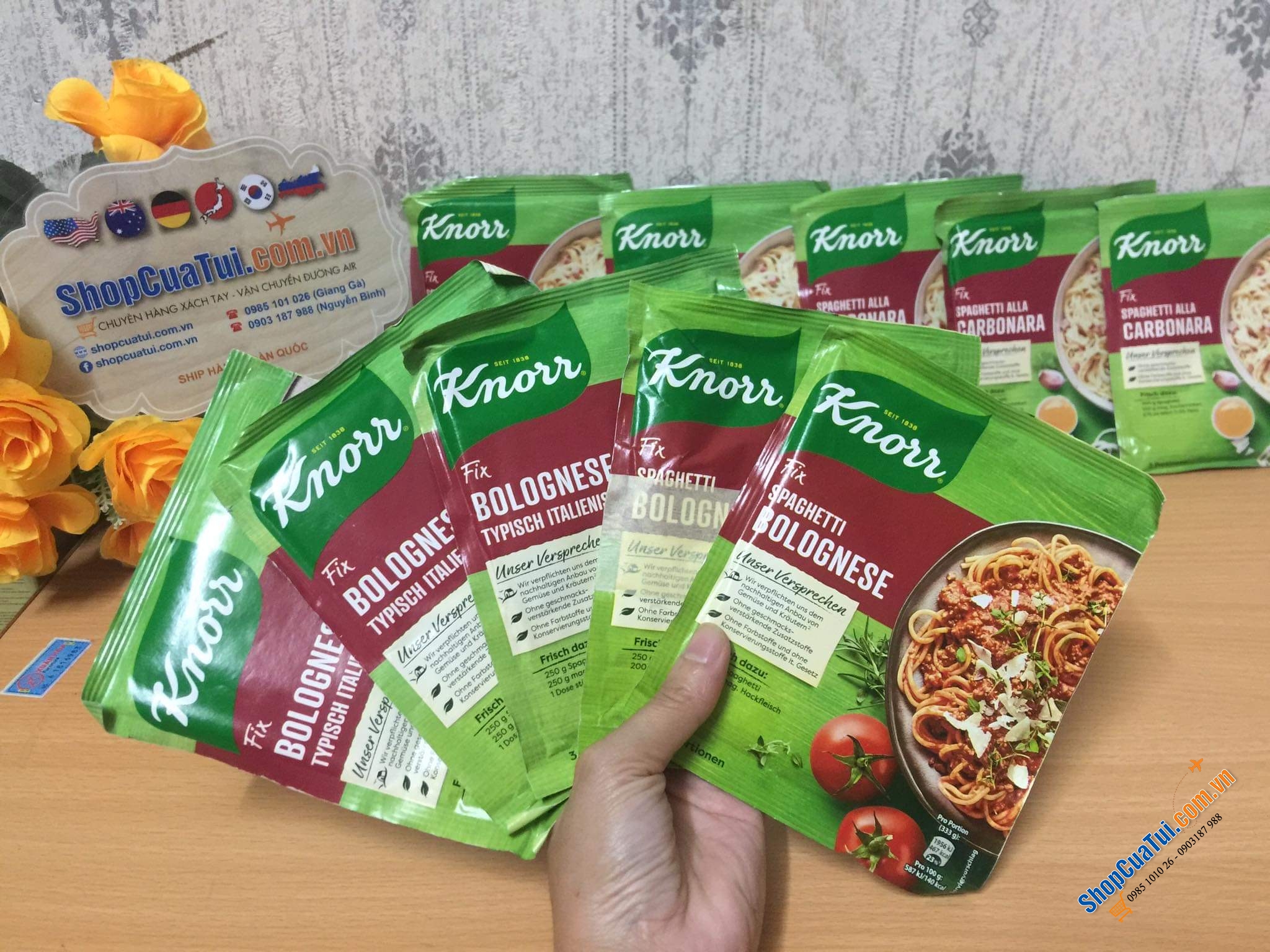 Gói gia vị Mỳ Spaghetty Ý của Knorr Đức.
