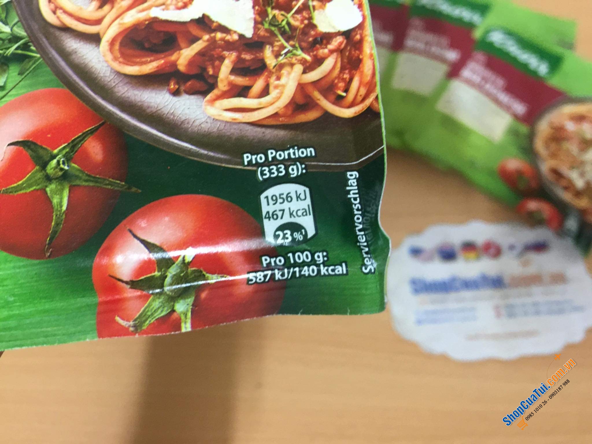 Gói gia vị Mỳ Spaghetty Ý của Knorr Đức.