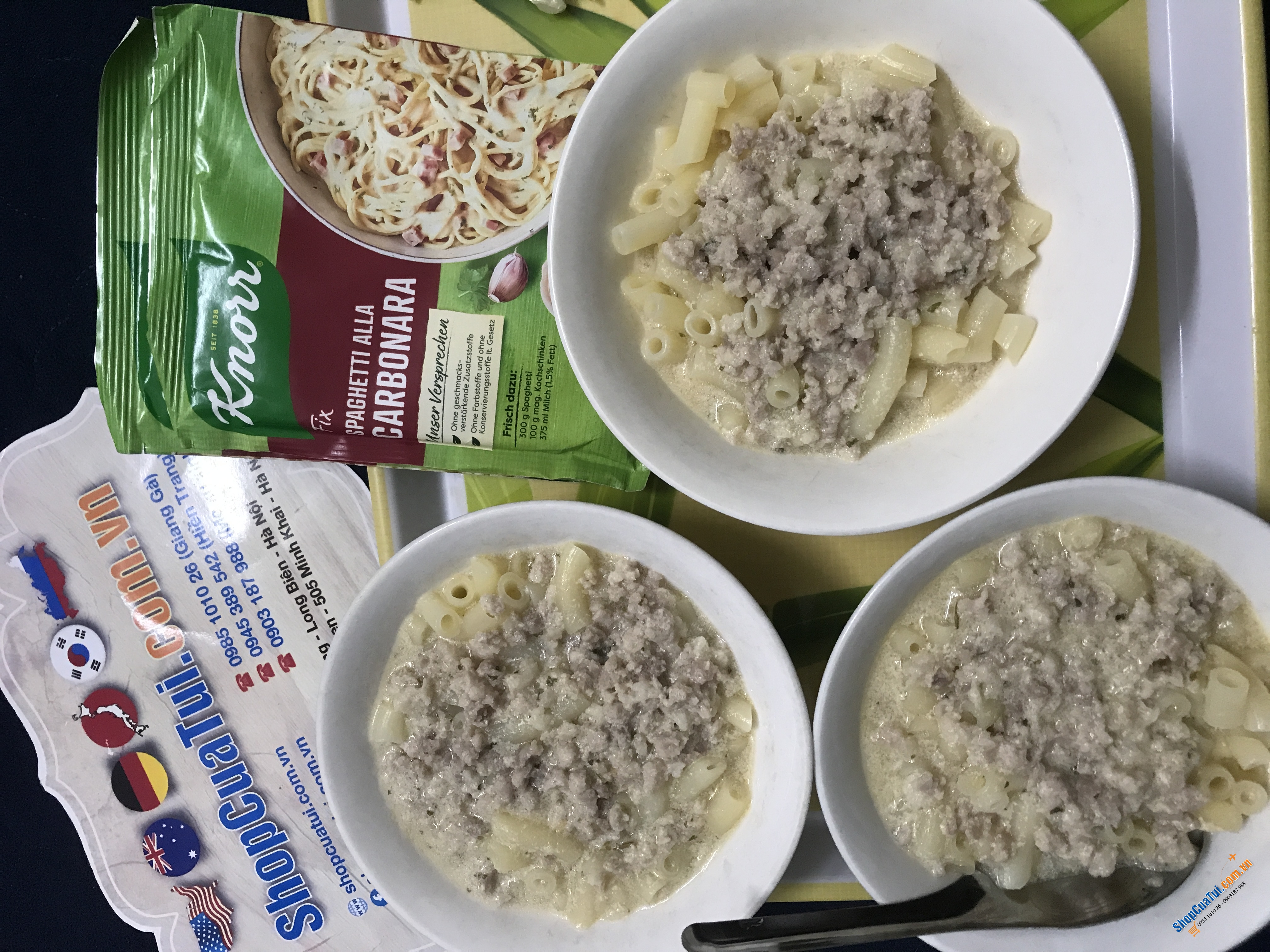 Gói gia vị Mỳ Spaghetty Ý của Knorr Đức.