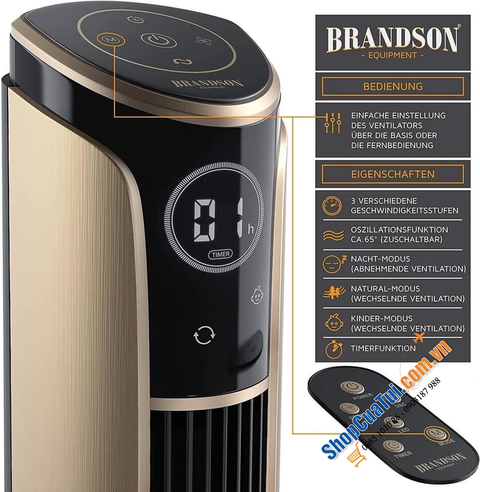 QUẠT THÁP CAO CẤP BRANDSON – CHIẾC QUẠT THÁP HIẾM HOI CHỈNH ĐƯỢC NGHIÊNG – CHẠY KHỎE NHƯNG SIÊU ÊM – MÀU SANG XỊN – GIÁ CỰC ĐẸP