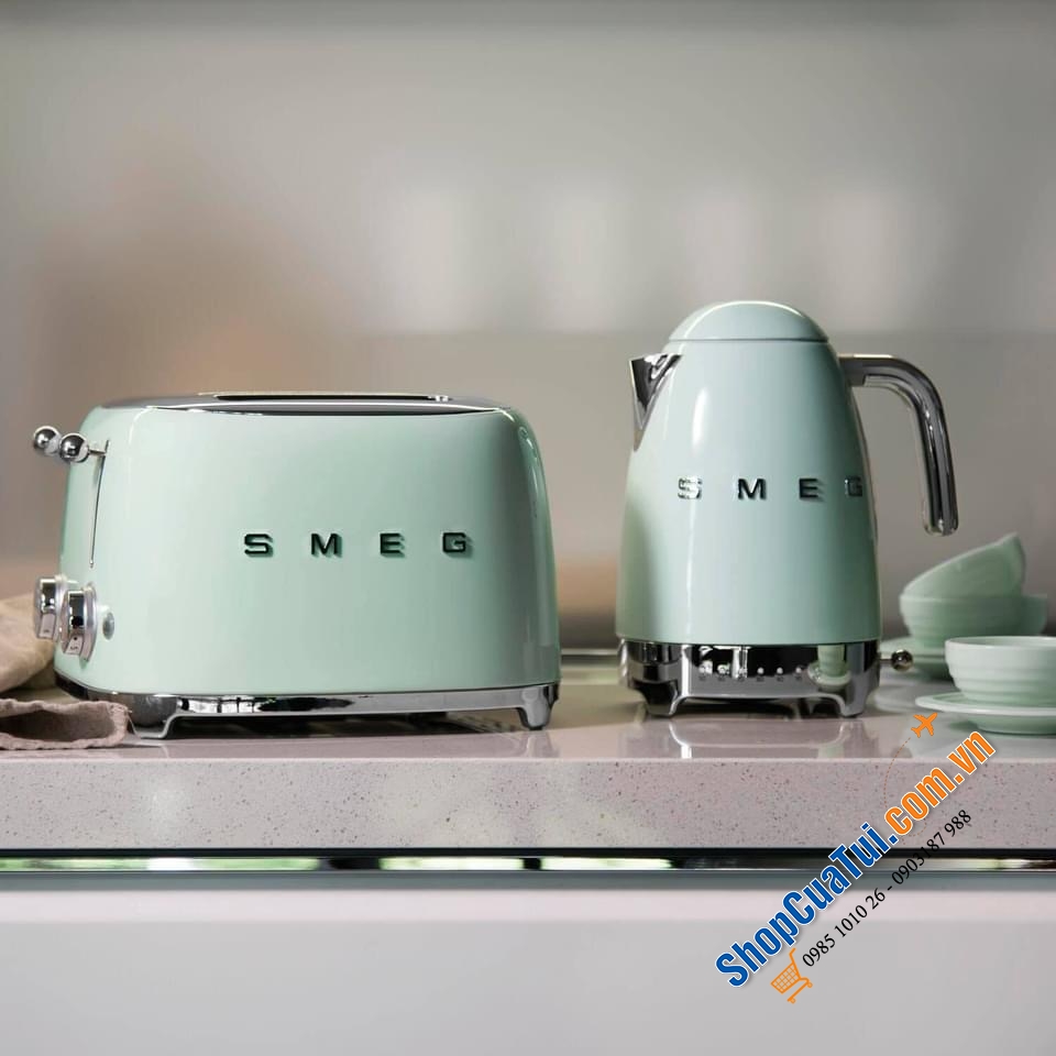 Ấm siêu tốc SMEG có điều chỉnh nhiệt độ màu xanh PASTELLGRÜN siêu đẳng cấp KLF04PGEU.