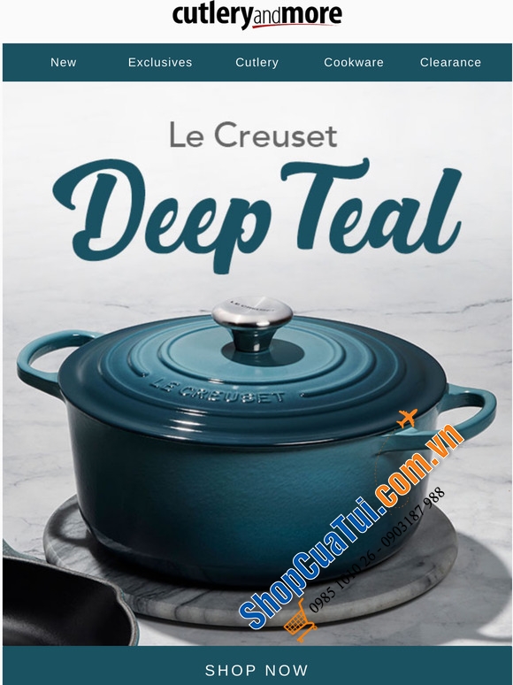 NỒI Le Creuset 20 cm màu XANH CỔ VỊT DEEP TEAL HOẶC XANH CARIBEAN
