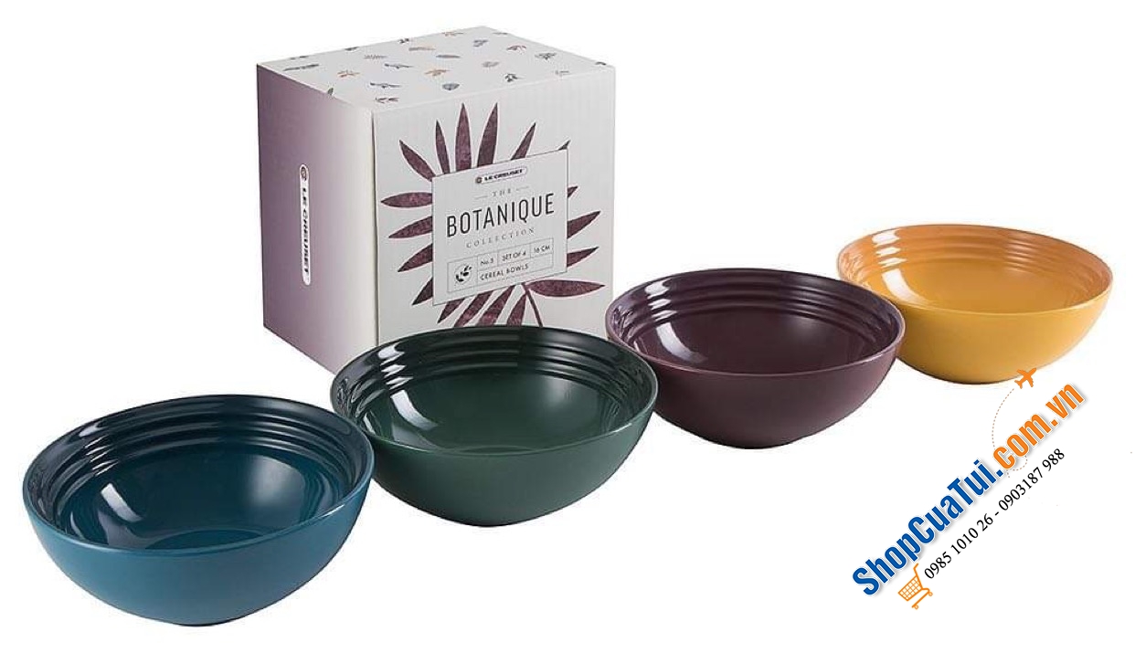 SET 4 BÁT LE CREUSET 16 CM KÈM HỘP BOTANIQUE - MUA AUTH TẠI ĐỨC ĐỦ BILL