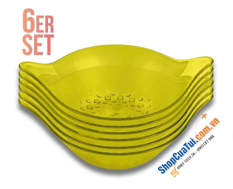 SET 6 BÁT ĐỰNG SALAD KOZIOL - Hình chiếc lá xanh mát - MADE IN GERMANY