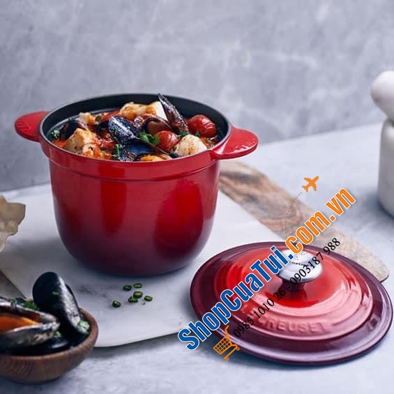 NỒI Le Creuset 18 cm Every màu ĐỎ 2 VUNG - 2 lit