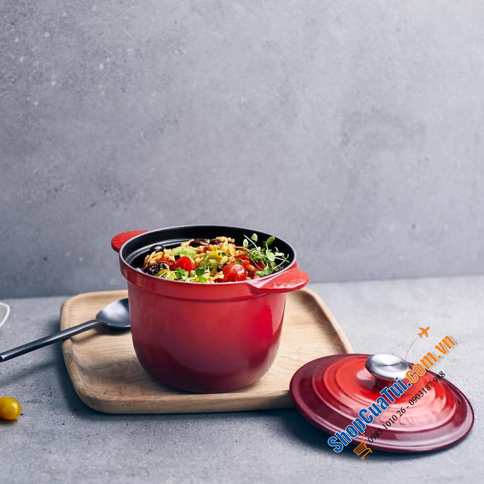 NỒI Le Creuset 18 cm Every màu ĐỎ 2 VUNG - 2 lit