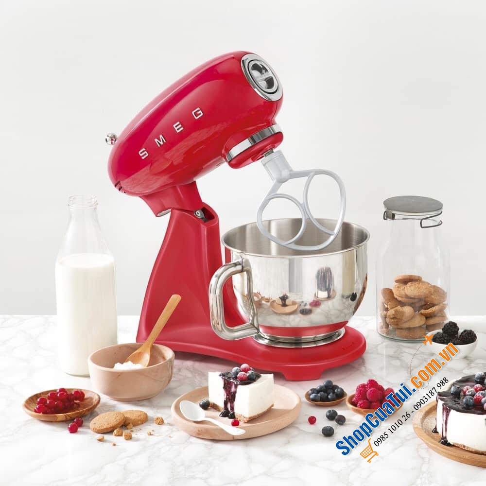 Máy trộn bột Smeg SMF03RDEU - ĐỎ TOÀN THÂN đầy phong cách