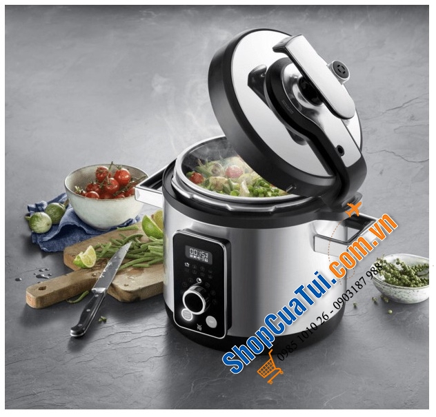Nồi áp suất điện đa năng WMF Lono 8 trong 1. Cho các món hầm nhanh, nấu chậm tròn vị, giữ nguyên dinh dưỡng & vitamin
