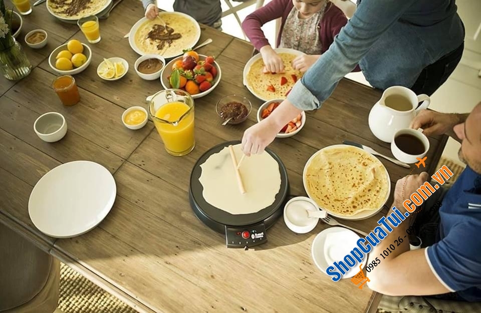 Máy làm bánh Crepes Maker Russell Hobbs màu đen
