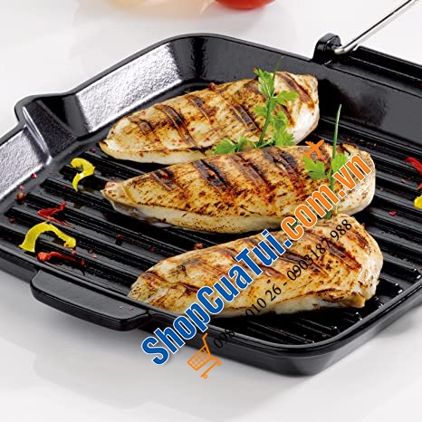 CHẢO NƯỚNG STAUB QUAI SILICON GẬP 24 CM.
