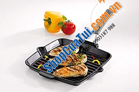 CHẢO NƯỚNG STAUB QUAI SILICON GẬP 24 CM.