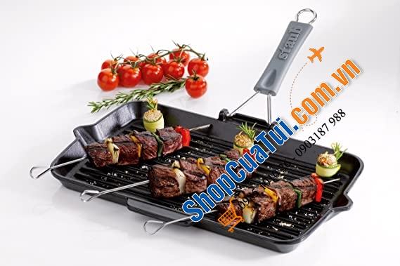 CHẢO NƯỚNG STAUB QUAI SILICON GẬP 24 CM.