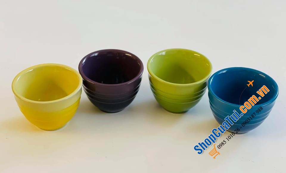 SET 4 CHÉN TRÀ LE CREUSET MÀU SẮC.