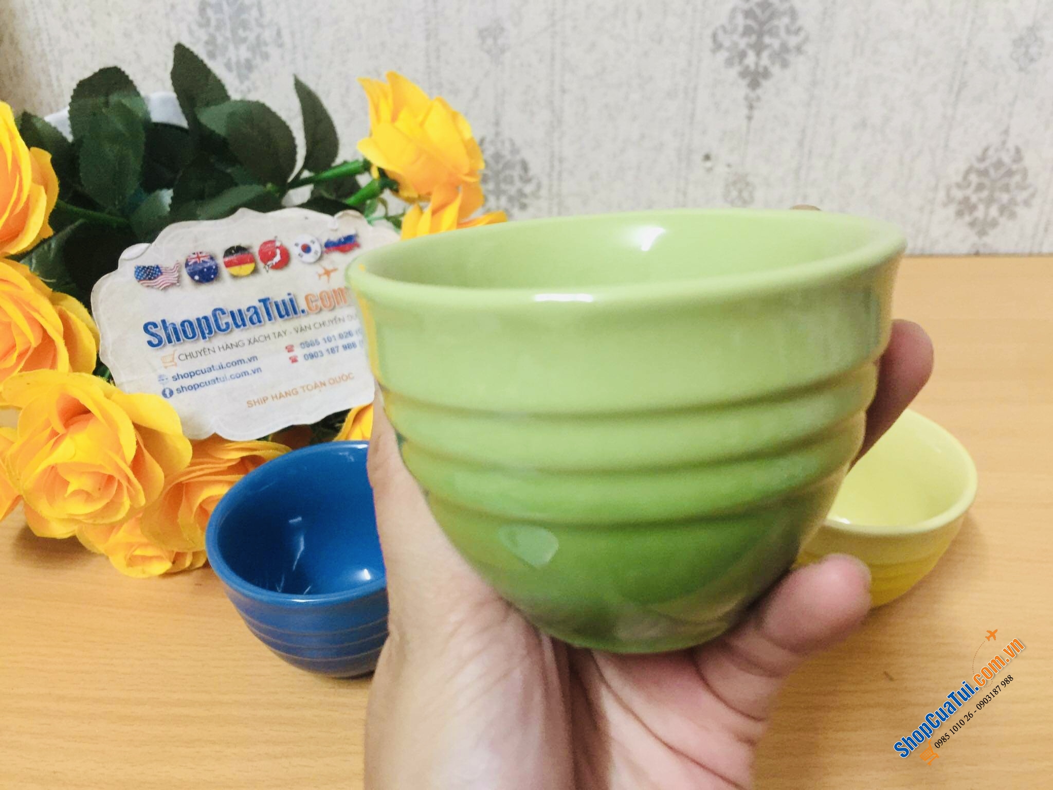 SET 4 CHÉN TRÀ LE CREUSET MÀU SẮC.