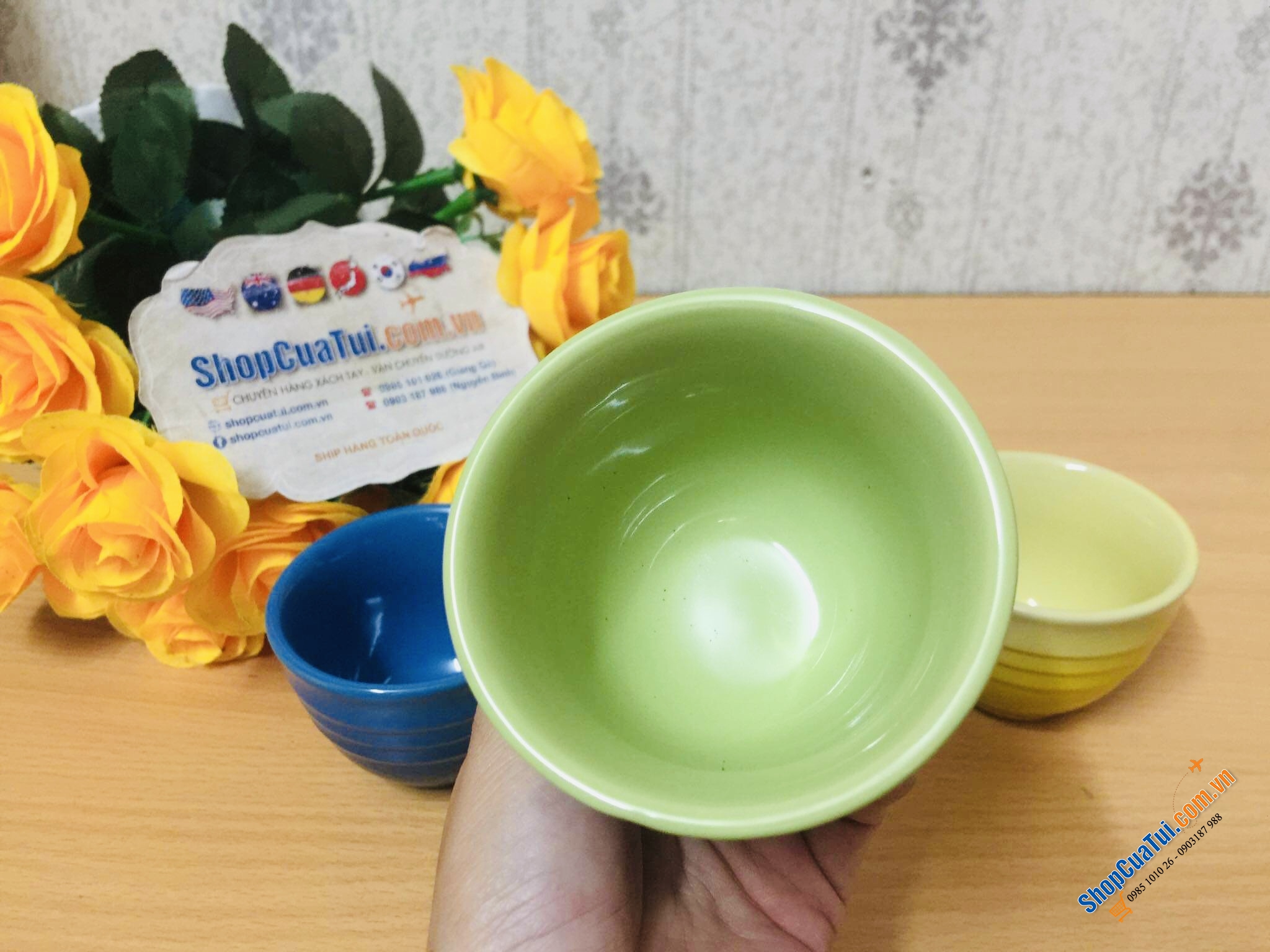 SET 4 CHÉN TRÀ LE CREUSET MÀU SẮC.