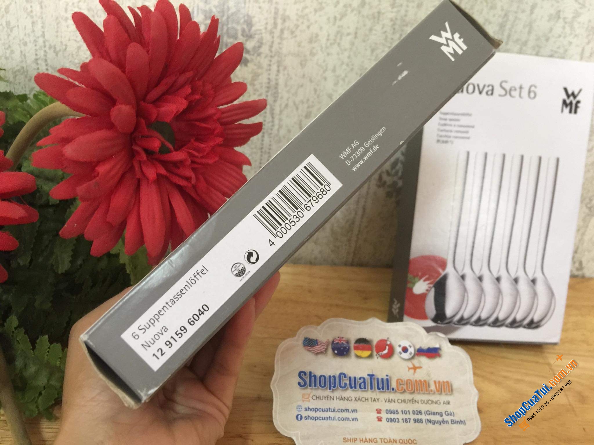 Set 6 thìa WMF NOUVA dáng ngắn 16,5cm dùng ăn cháo, ăn cơm, ăn súp