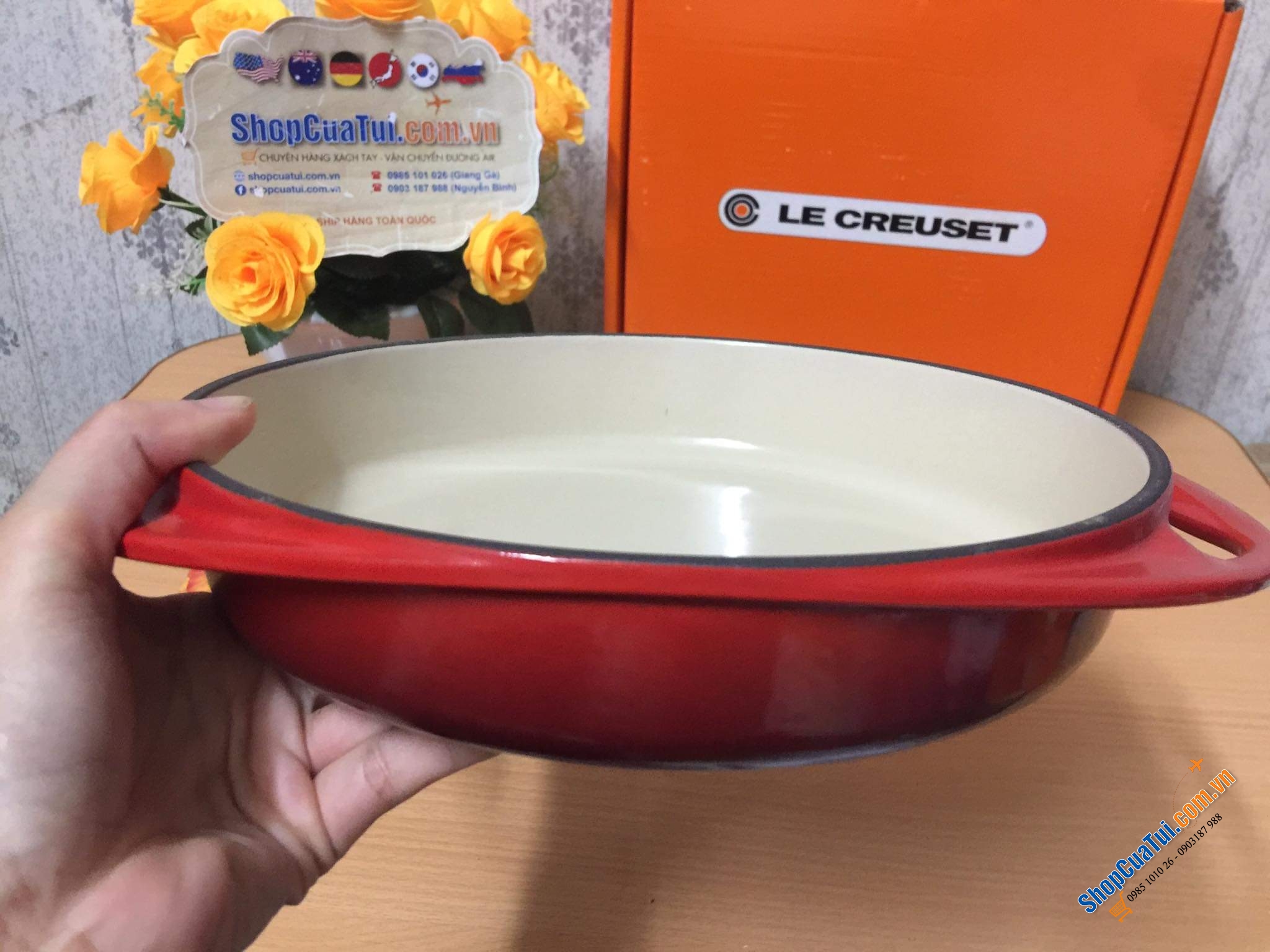 CHẢO RÁN - KHUÔN BÁNH - KHUÔN NƯỚNG LE CREUSET TATIN 25 CM - MÀU ĐỎ