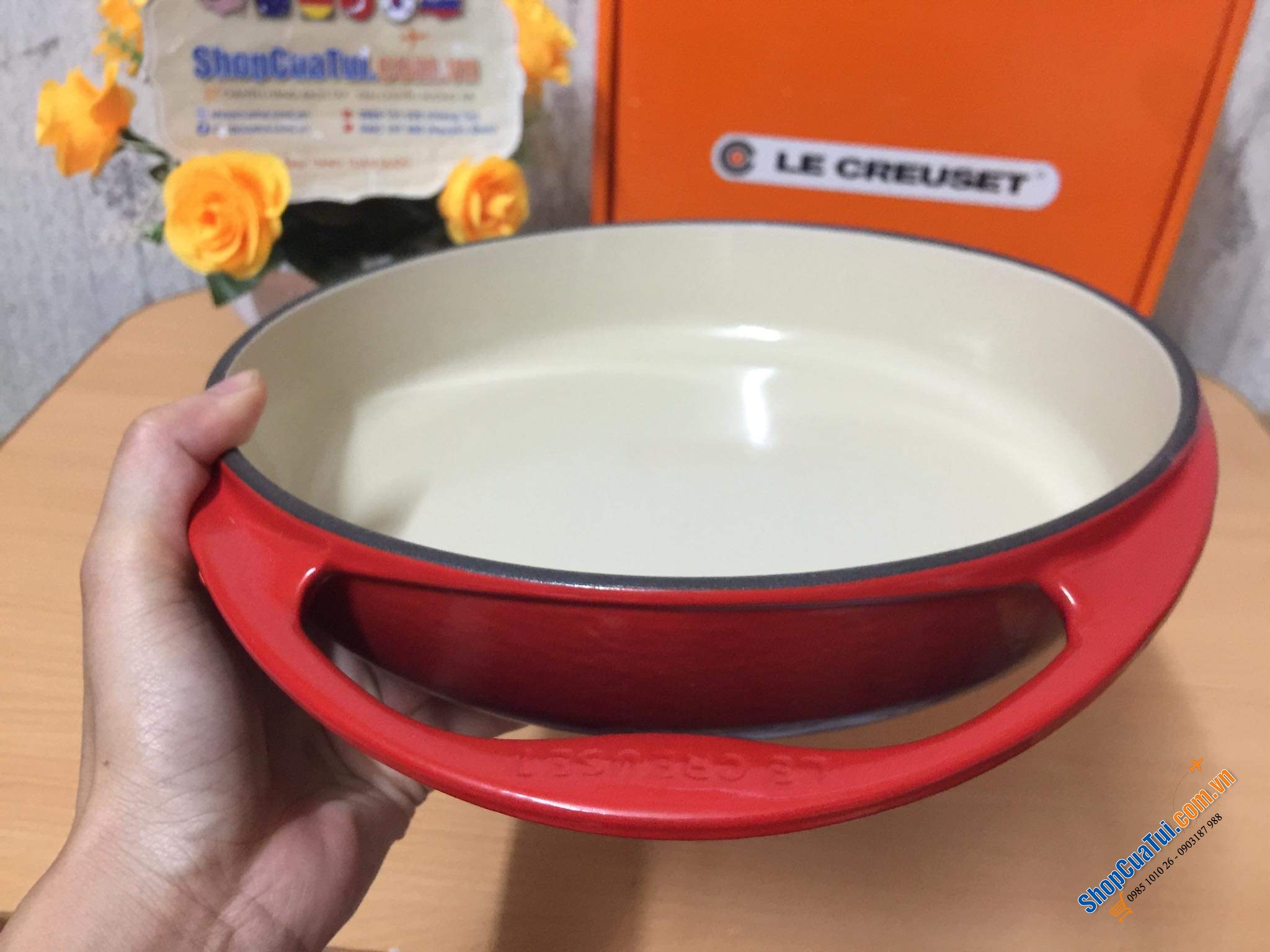 CHẢO RÁN - KHUÔN BÁNH - KHUÔN NƯỚNG LE CREUSET TATIN 25 CM - MÀU ĐỎ