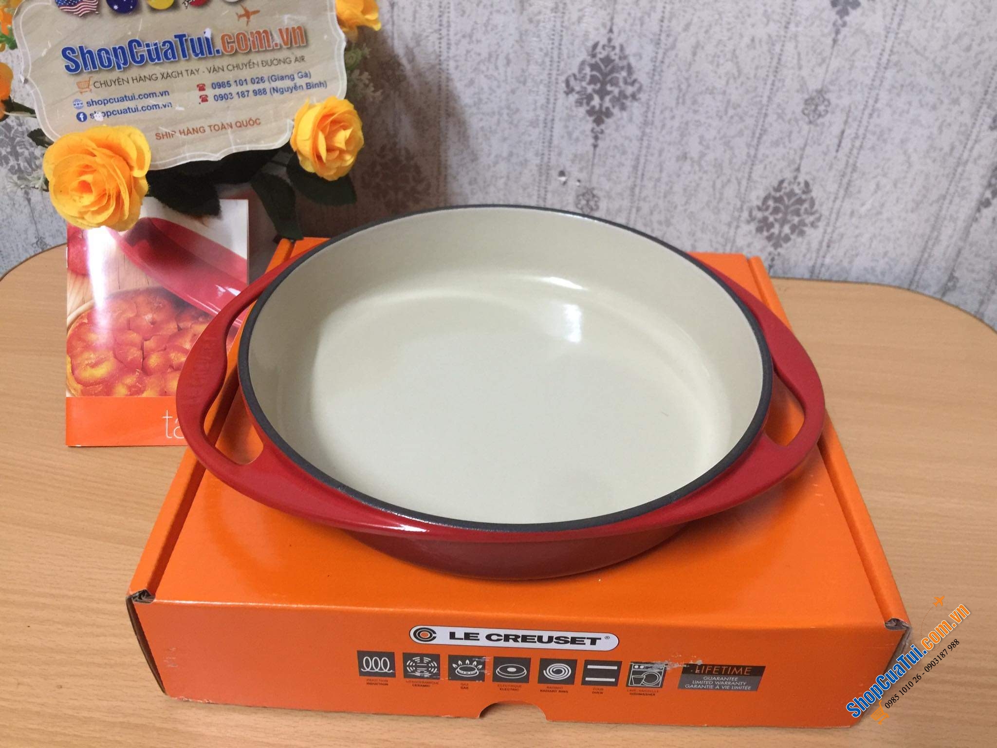 CHẢO RÁN - KHUÔN BÁNH - KHUÔN NƯỚNG LE CREUSET TATIN 25 CM - MÀU ĐỎ