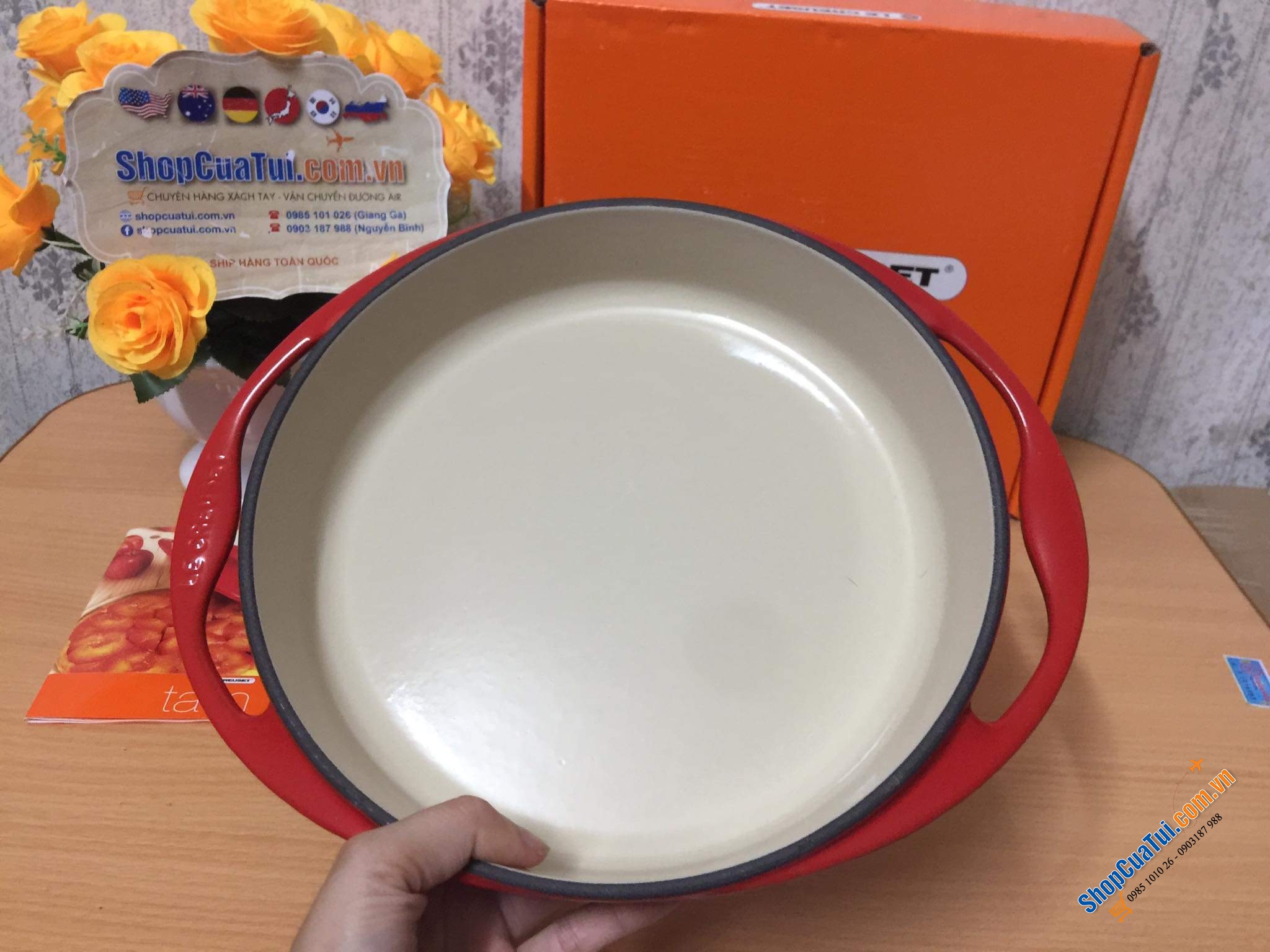 CHẢO RÁN - KHUÔN BÁNH - KHUÔN NƯỚNG LE CREUSET TATIN 25 CM - MÀU ĐỎ