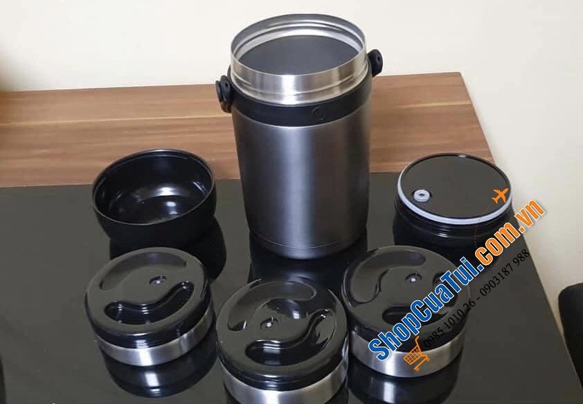 Cặp lồng - Hộp cơm giữ nhiệt 3 tầng lồng inox 1.8L KAAVE