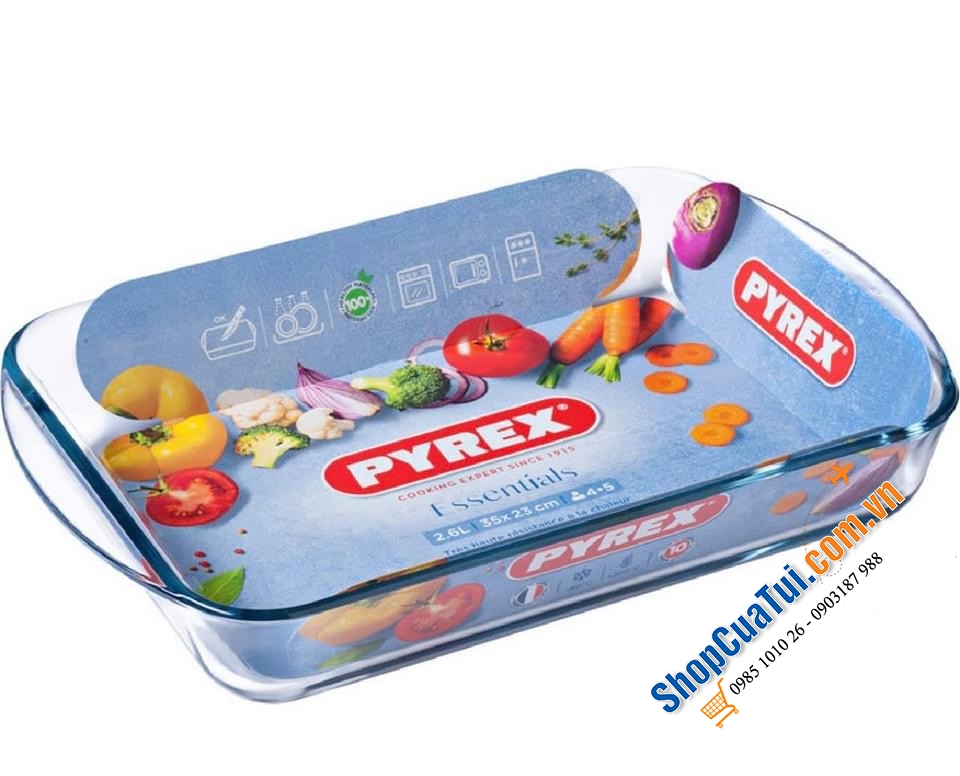 SET ÂU ĐÔI BỎ LÒ THUỶ TINH PYREX - MADE IN FRANCE.