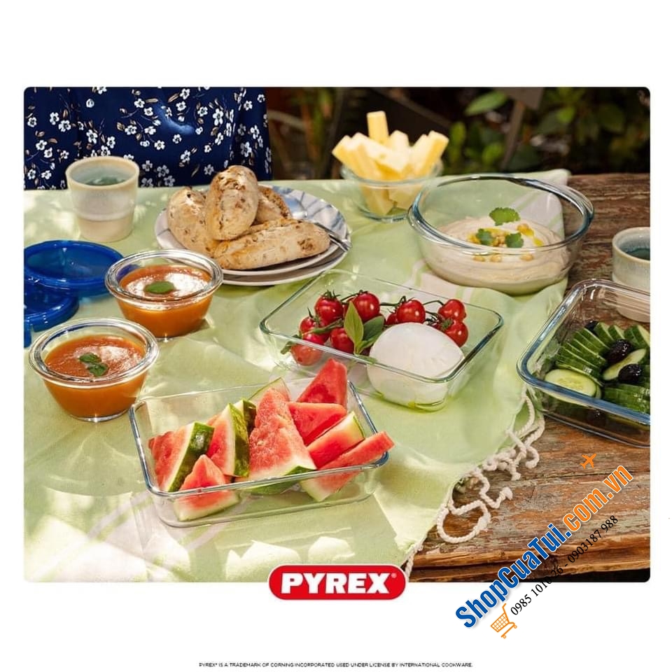 SET ÂU ĐÔI BỎ LÒ THUỶ TINH PYREX - MADE IN FRANCE.