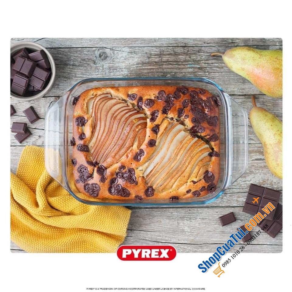 SET ÂU ĐÔI BỎ LÒ THUỶ TINH PYREX - MADE IN FRANCE.