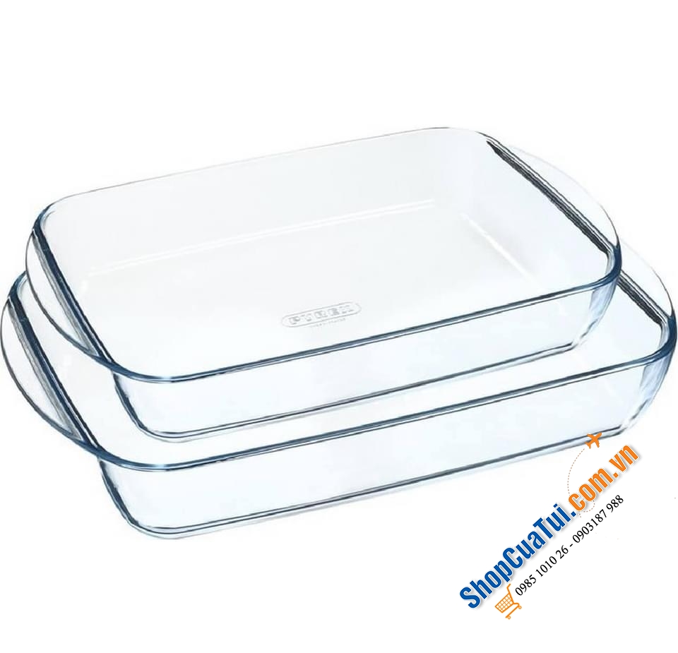 SET ÂU ĐÔI BỎ LÒ THUỶ TINH PYREX - MADE IN FRANCE.