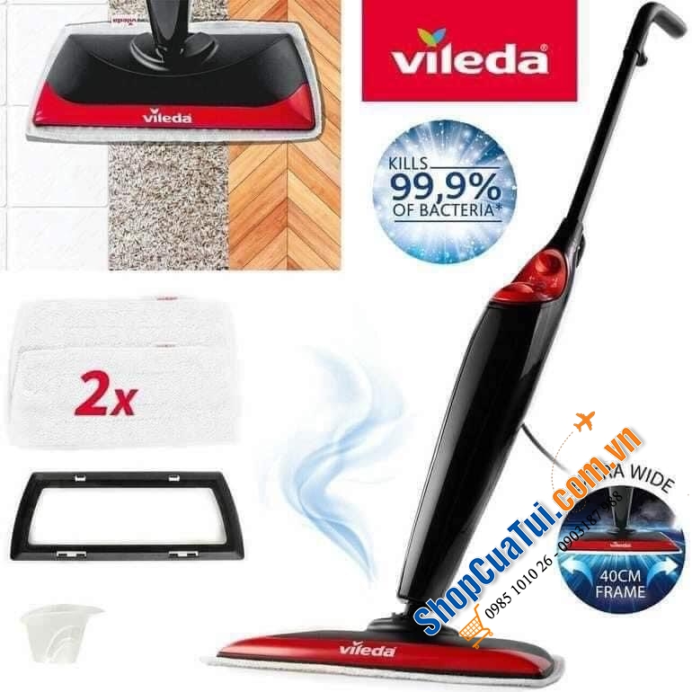 CÂY LAU NHÀ HƠI NƯỚC VILEDA - BẢN CHỮ NHẬT EXTRA WIDE 40cm