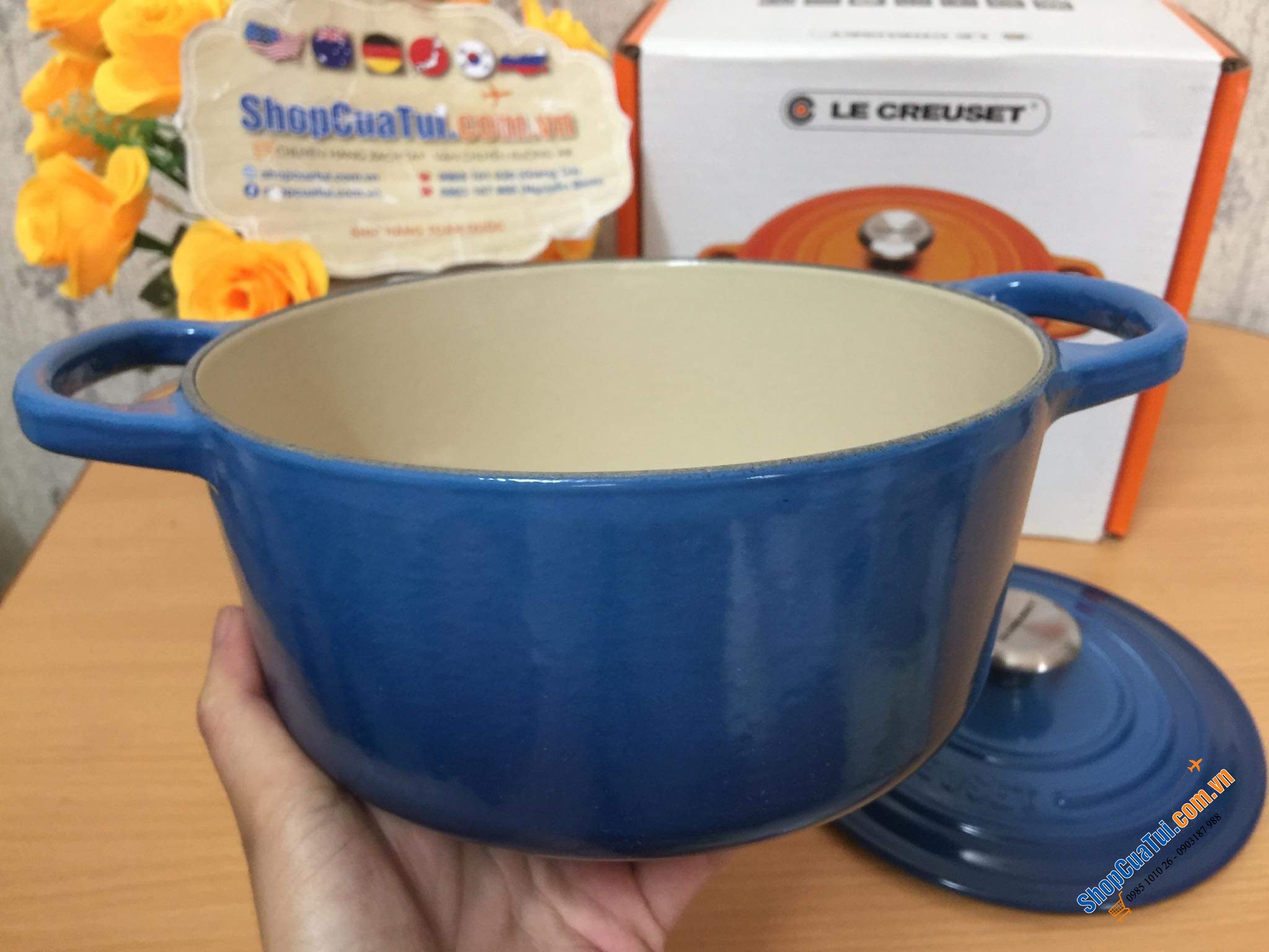 NỒI LE CREUSET MÀU XANH SIZE 18cm