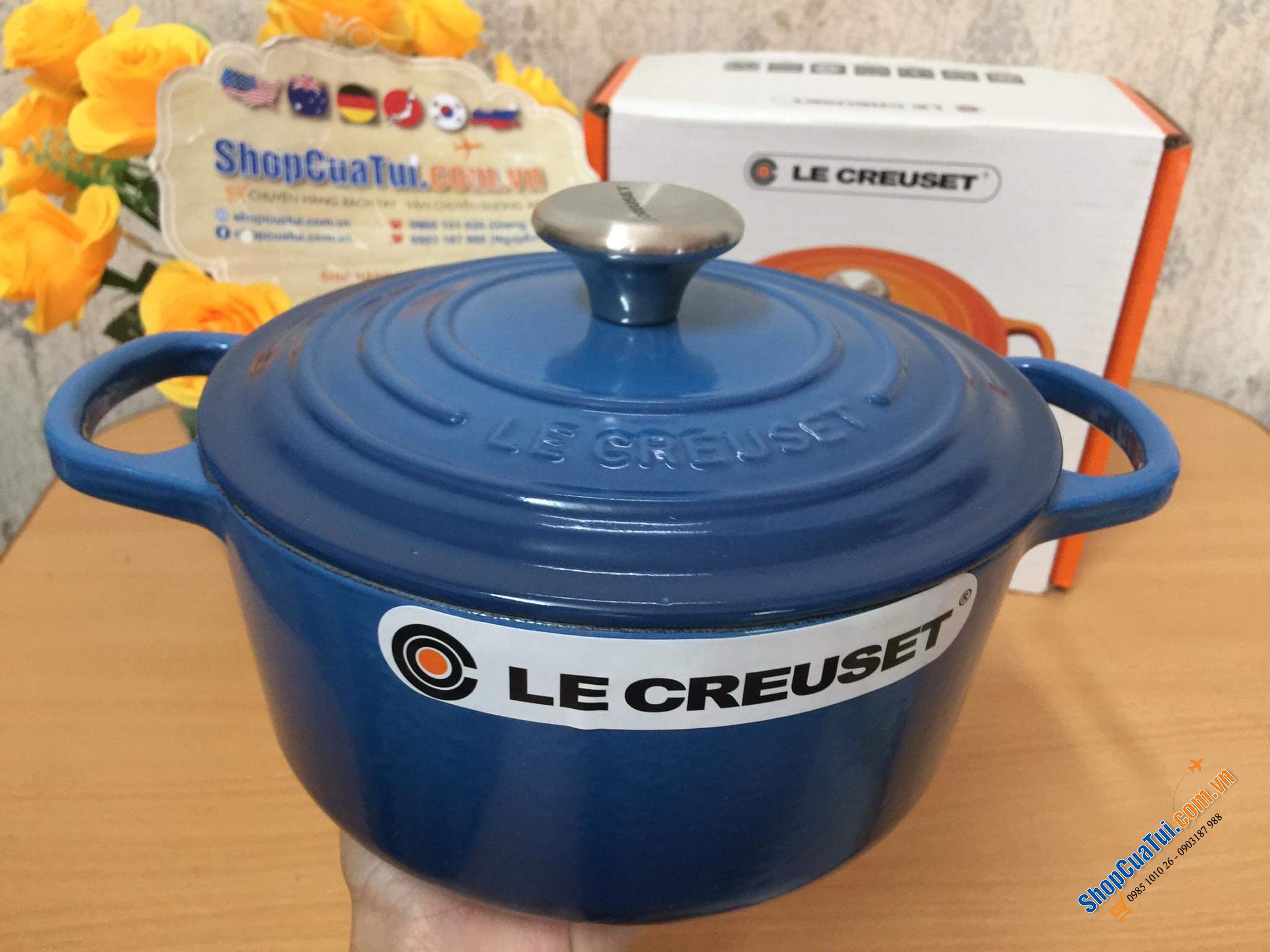 NỒI LE CREUSET MÀU XANH SIZE 18cm
