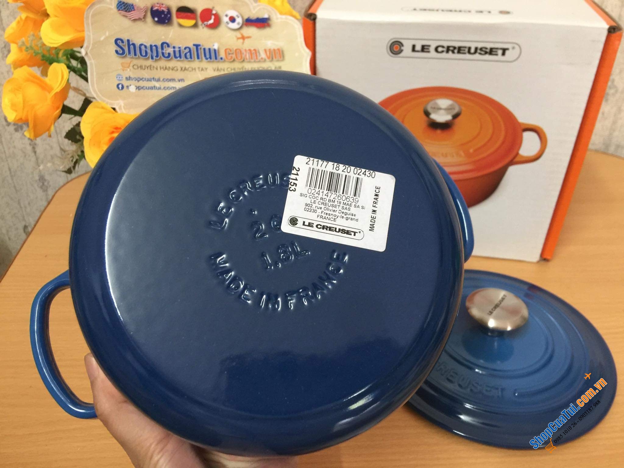 NỒI LE CREUSET MÀU XANH SIZE 18cm