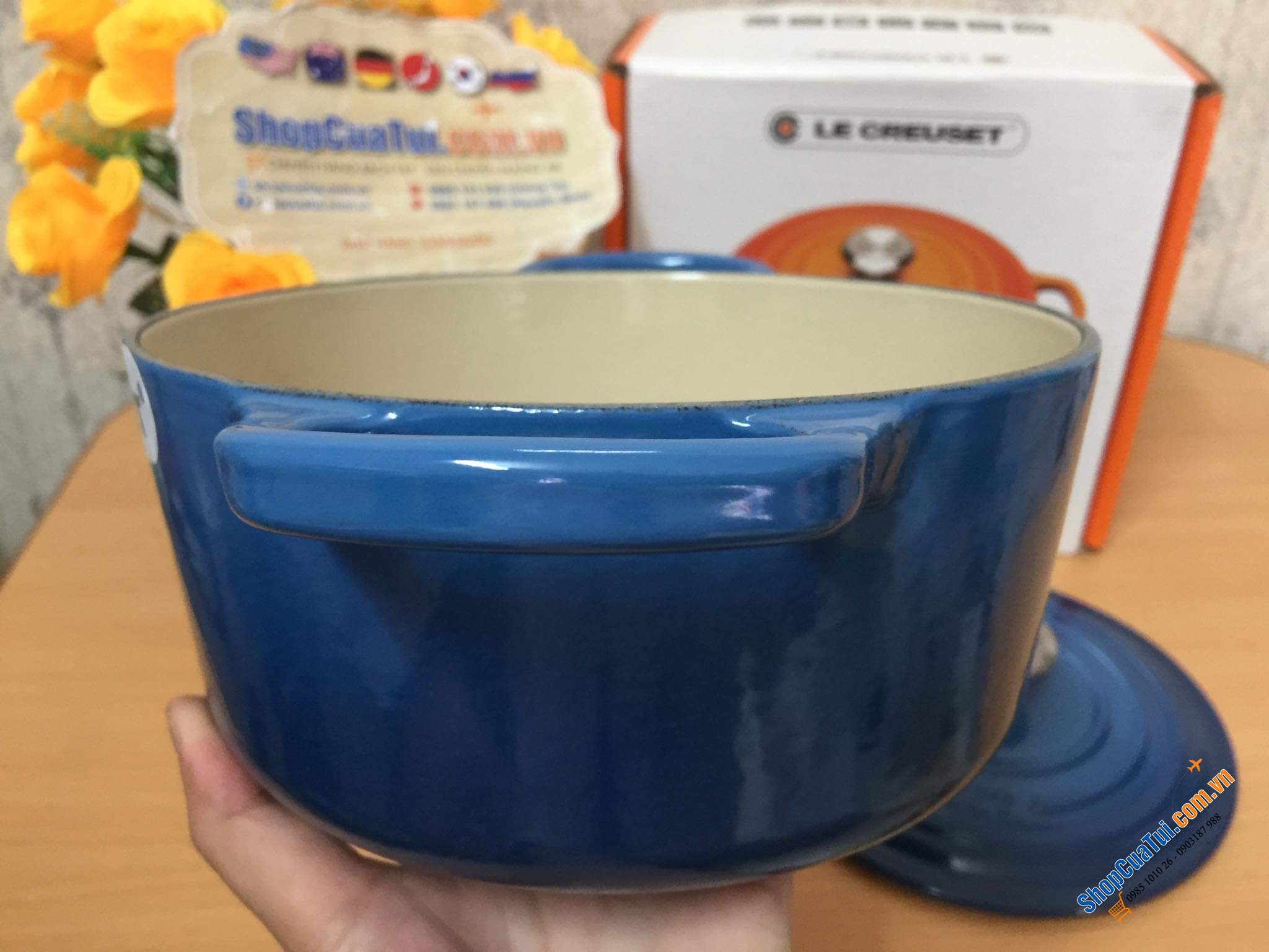 NỒI LE CREUSET MÀU XANH SIZE 18cm