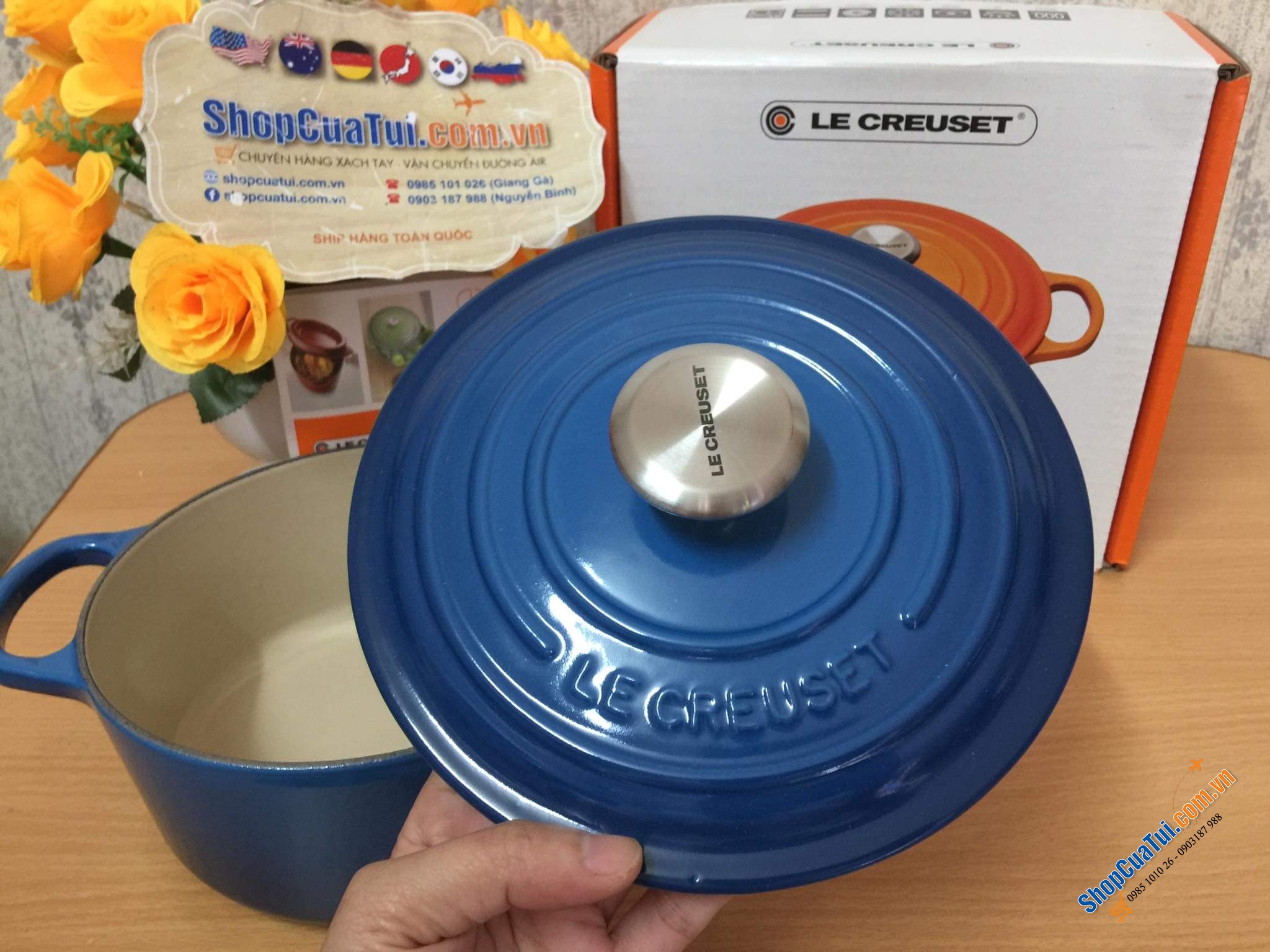 NỒI LE CREUSET MÀU XANH SIZE 18cm