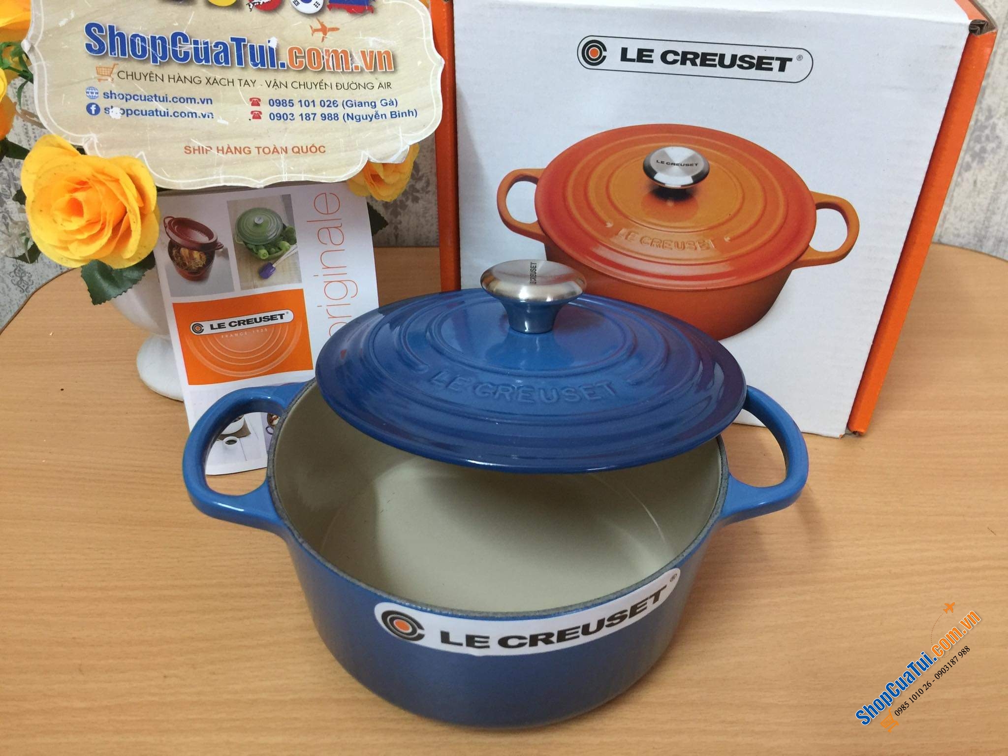 NỒI LE CREUSET MÀU XANH SIZE 18cm