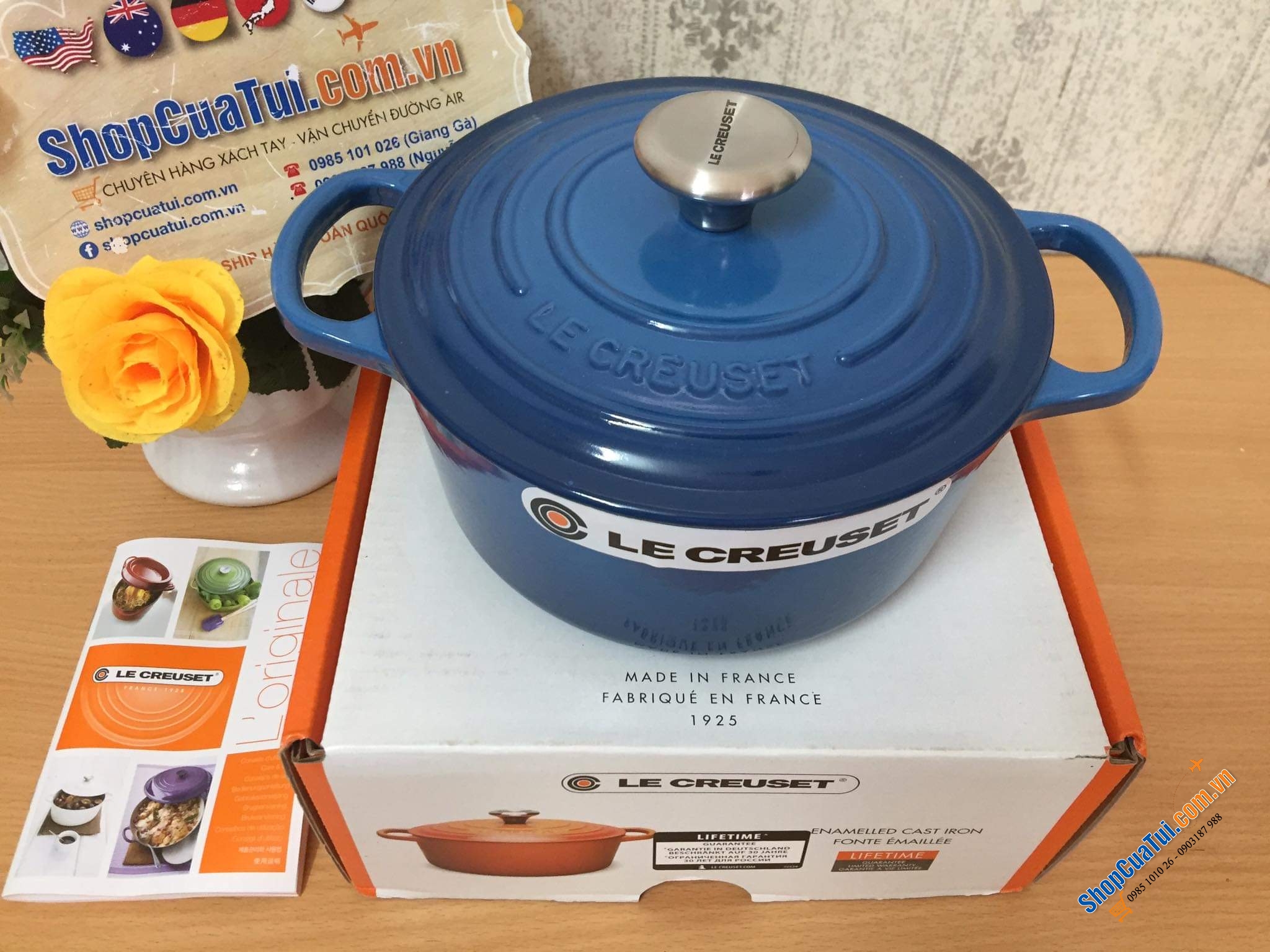 NỒI LE CREUSET MÀU XANH SIZE 18cm
