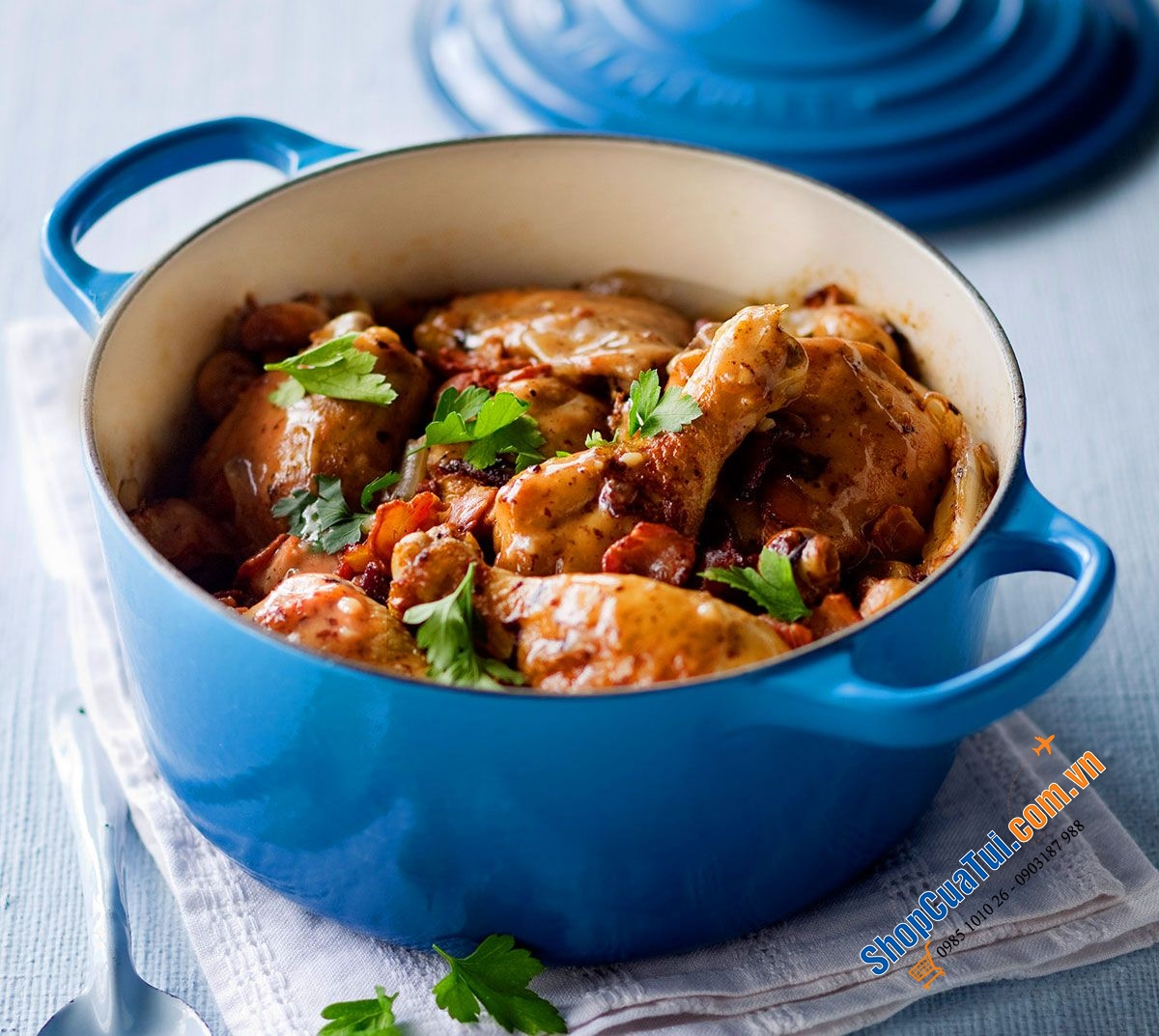 NỒI LE CREUSET MÀU XANH SIZE 18cm