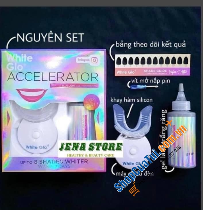 Máy Làm Trắng Răng White Glo White Accelerator Blue Light Teeth Whitening System