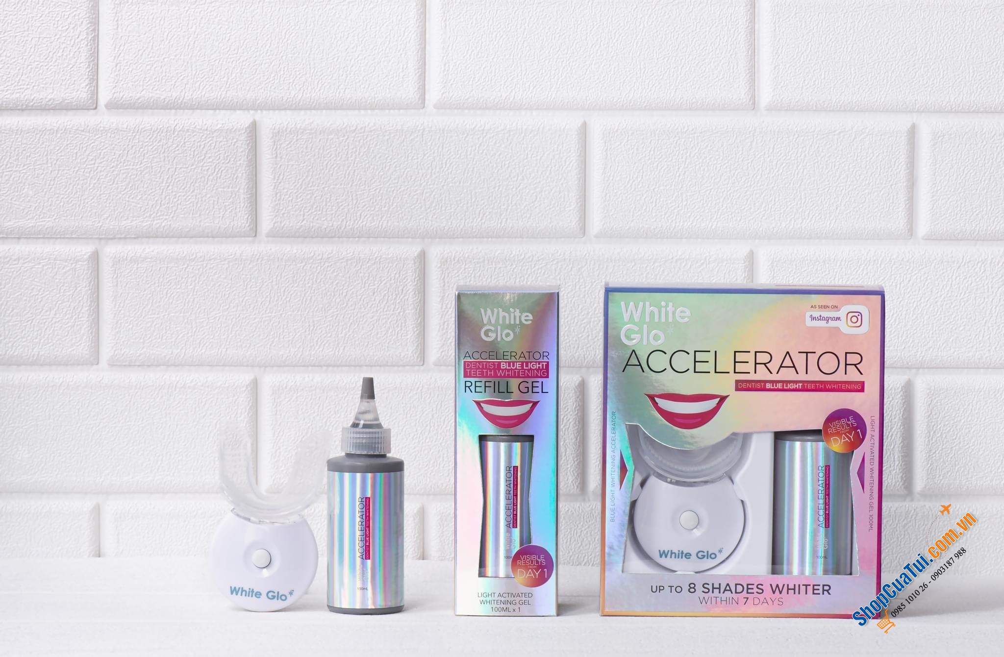 Máy Làm Trắng Răng White Glo White Accelerator Blue Light Teeth Whitening System