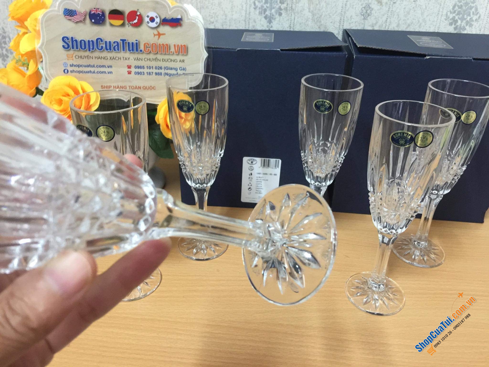 Set 6 ly pha lê sâm panh Bohemia Vibes 180ml - cho những bữa tiệc chào đón năm mới, tiệc liên hoan chúc mừng khởi đầu hoàn hảo. Sản xuất tại Séc