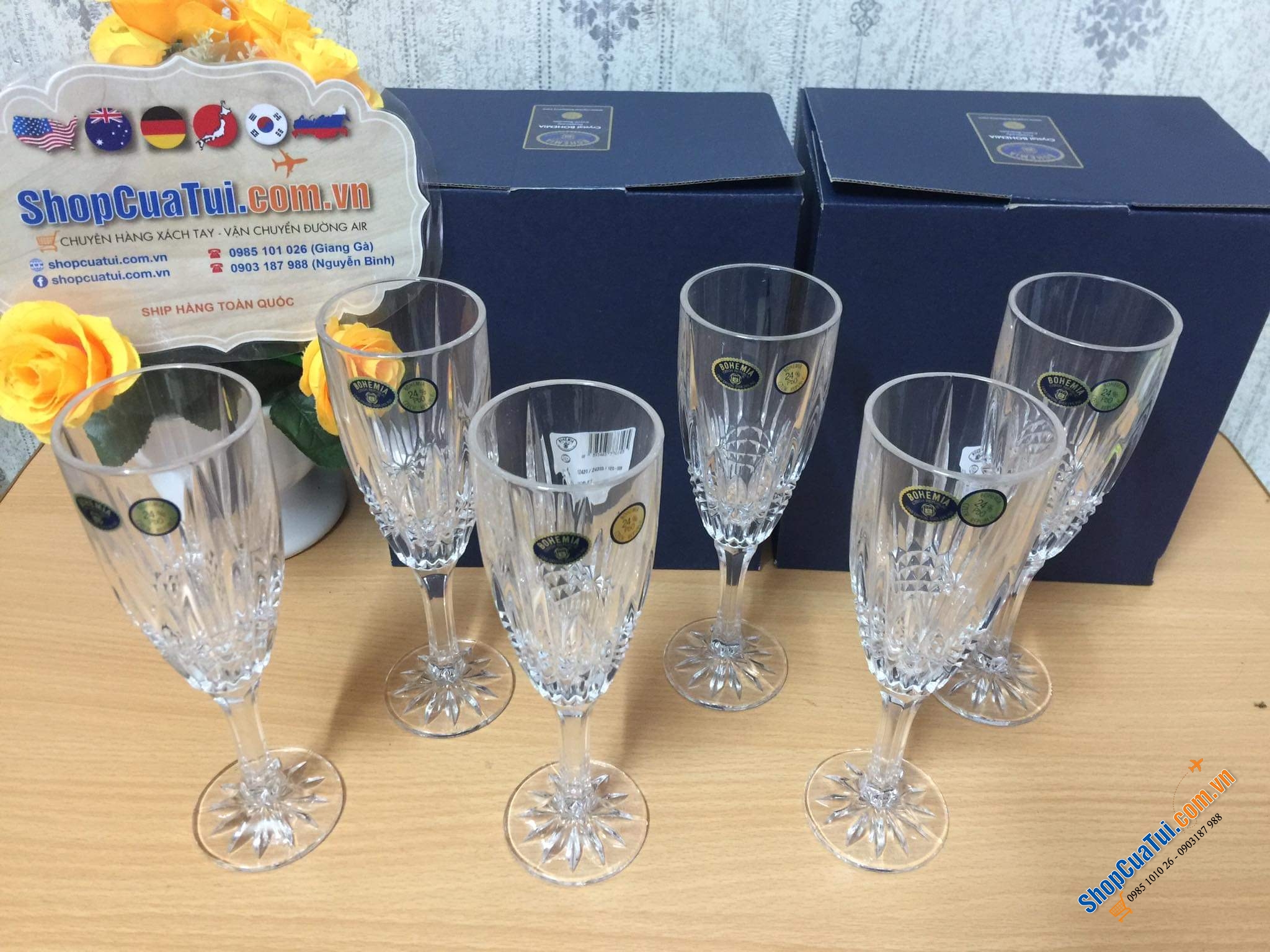 Set 6 ly pha lê sâm panh Bohemia Vibes 180ml - cho những bữa tiệc chào đón năm mới, tiệc liên hoan chúc mừng khởi đầu hoàn hảo. Sản xuất tại Séc