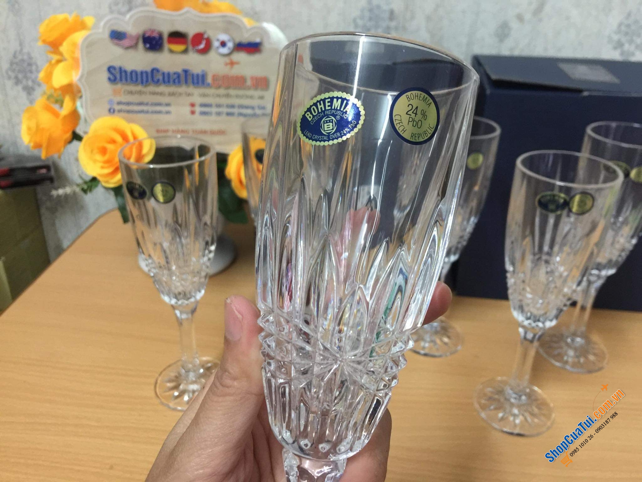 Set 6 ly pha lê sâm panh Bohemia Vibes 180ml - cho những bữa tiệc chào đón năm mới, tiệc liên hoan chúc mừng khởi đầu hoàn hảo. Sản xuất tại Séc