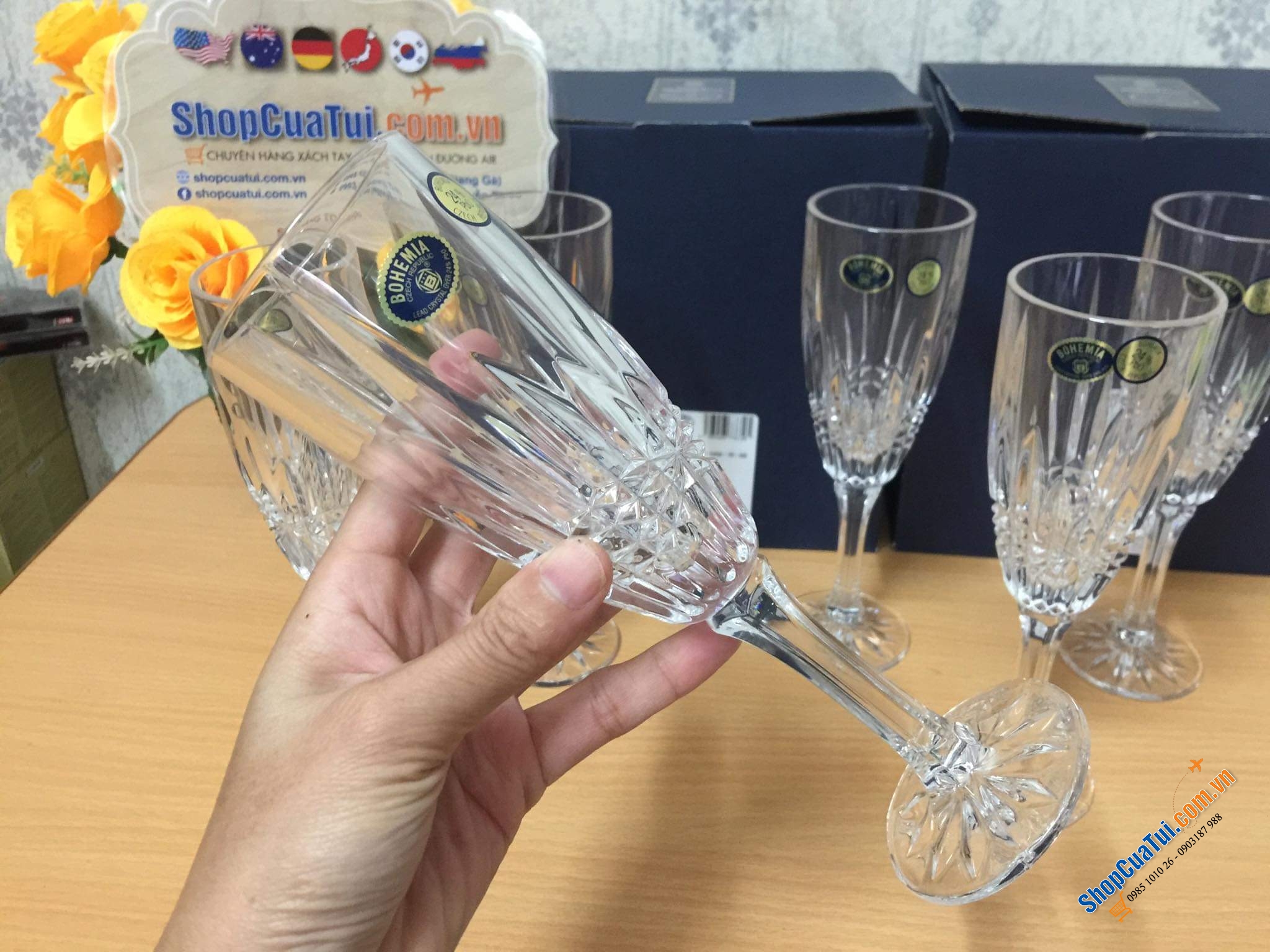 Set 6 ly pha lê sâm panh Bohemia Vibes 180ml - cho những bữa tiệc chào đón năm mới, tiệc liên hoan chúc mừng khởi đầu hoàn hảo. Sản xuất tại Séc