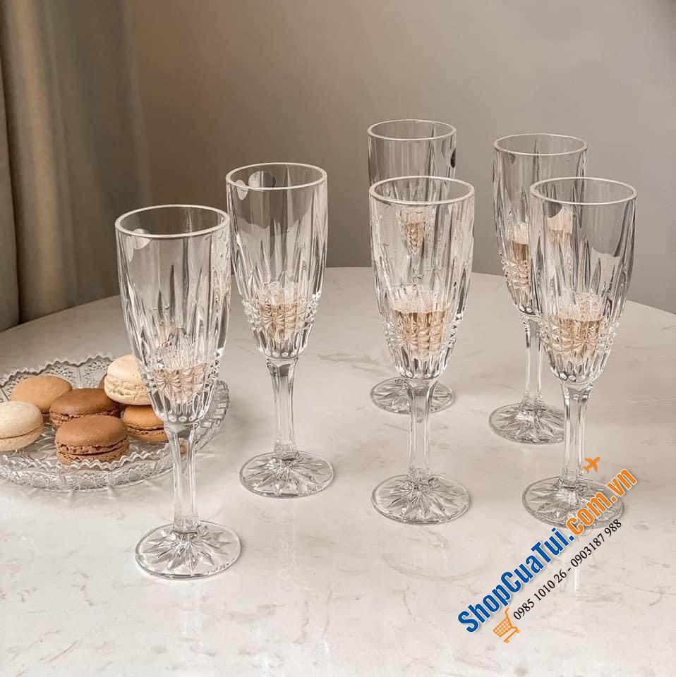 Set 6 ly pha lê sâm panh Bohemia Vibes 180ml - cho những bữa tiệc chào đón năm mới, tiệc liên hoan chúc mừng khởi đầu hoàn hảo. Sản xuất tại Séc